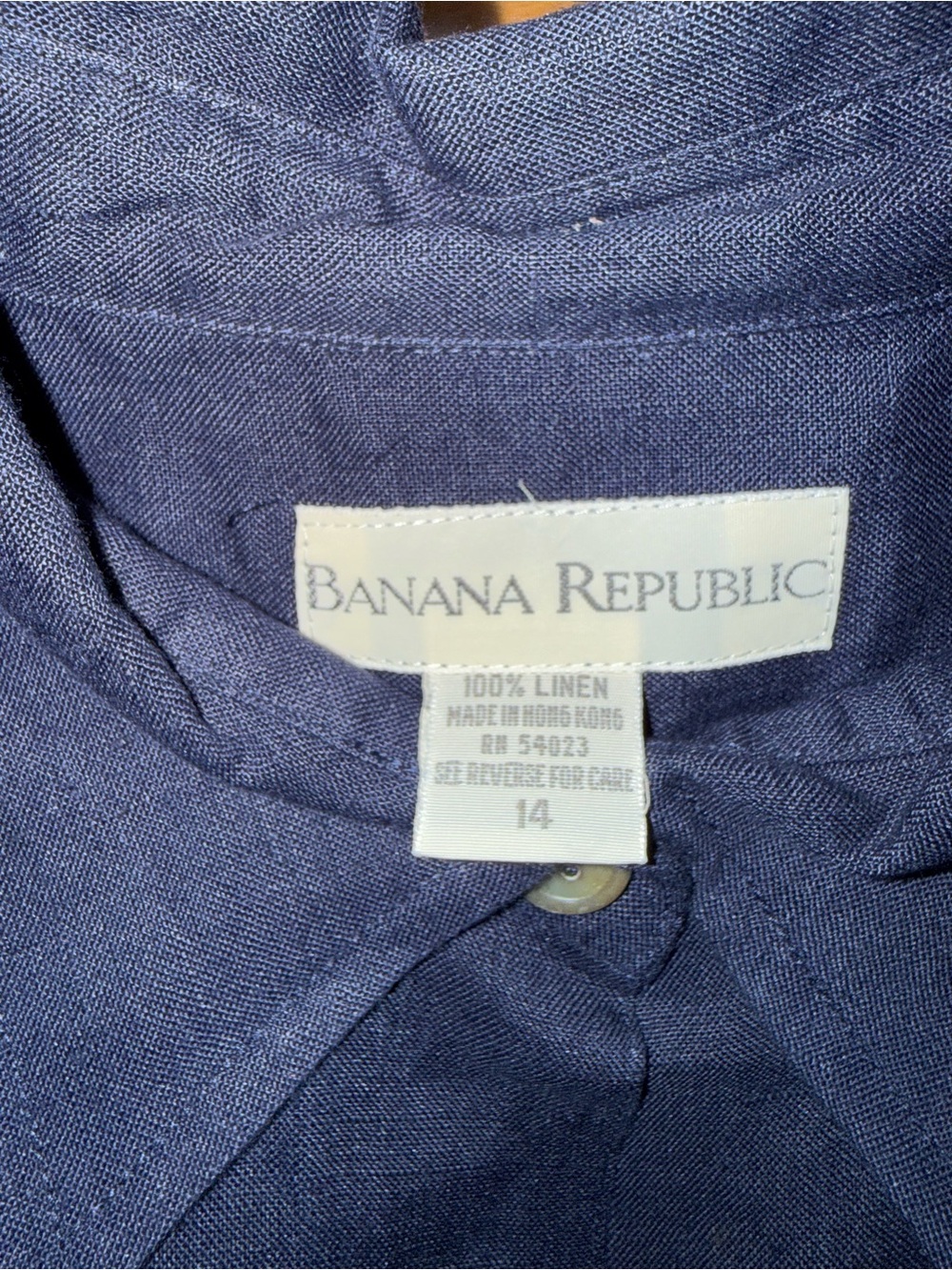 Banana Republic linen shirt dress maxi navy 14 - Picture 8 of 10